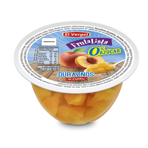 FRUTA LISTA DURAZNO CON SUCRALOSA 113 G 48 UN