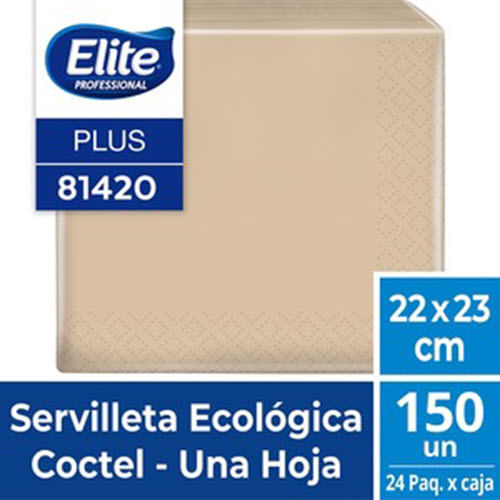 SERVILLETA ECOLOGICA 1 HOJA 23X22 CM 24 UN