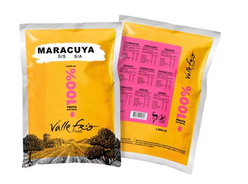 PULPA DE MARACUYA SIN SEMILLAS SIN AZÚCAR 1 KG 10 UN