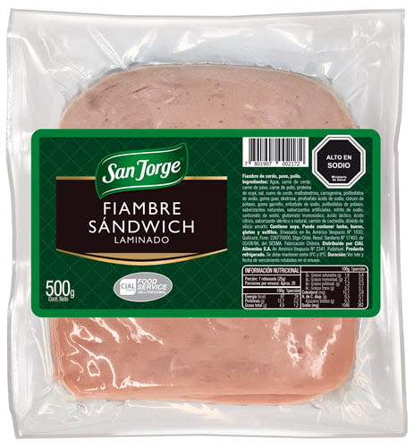 JAMÓN SÁNDWICH LAMINADO 500 G