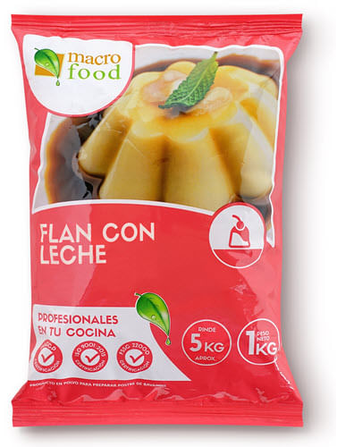 FLAN CON LECHE FRUTILLA 1 KG