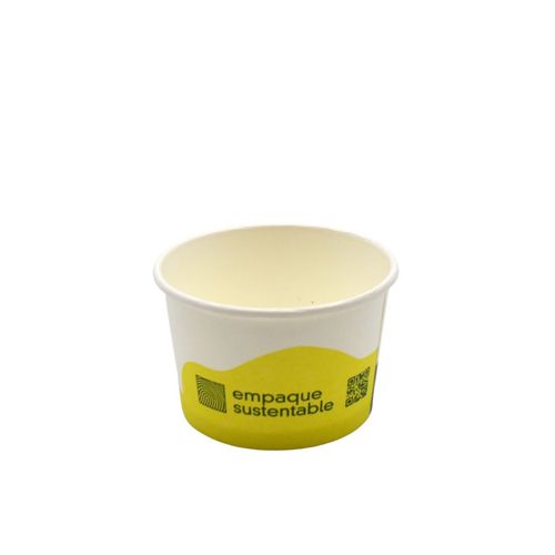 BOWL PAPEL KRAFT BLANCO 4 OZ PLA COMPOST