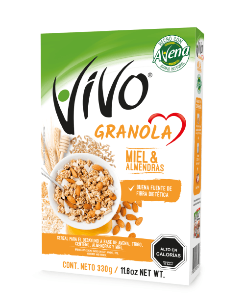 GRANOLA MIEL Y ALMENDRAS VIVO 330 G (CAJA 12)