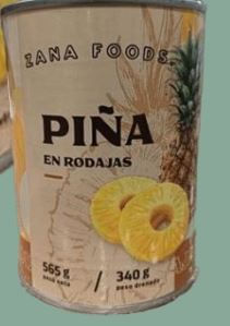 PIÑA EN RODAJAS ZANAFOODS 565 G